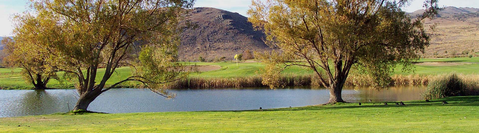 view of river on course with mountains